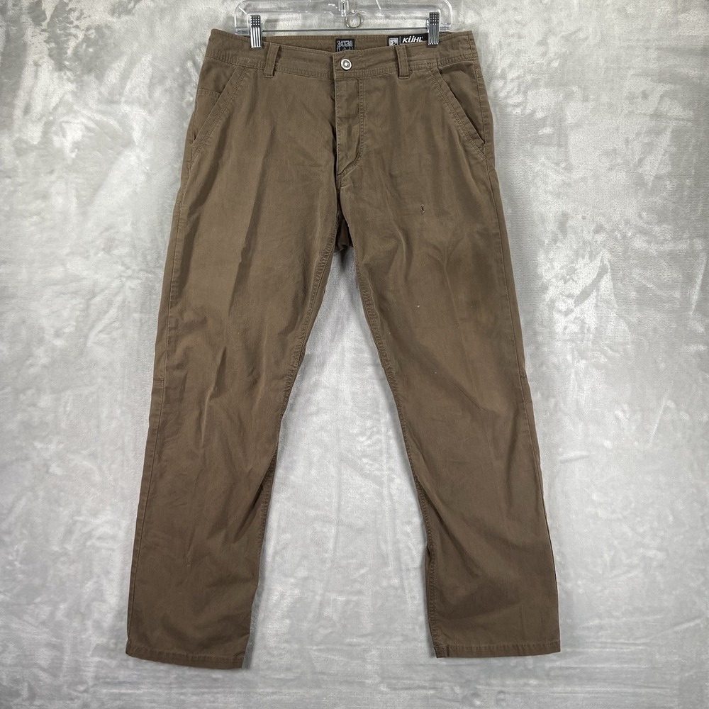 KUHL Pants men's 34x30 SLAX Chino Canvas Outdoor Hiking Gorpcore Workwear Brown